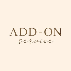 May include: A light cream-colored graphic featuring the dark brown text ADD-ON in a bold, sans-serif font, positioned above the word service written in a smaller, dark brown, cursive script font. The design is centered on a plain background.
