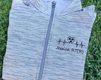 Veste polaire zippée brodée monogramme pour technicien en radiologie (IRM, RT, CT) - Cadeau de fin d'études
