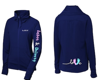 Personalized Labor and Delivery Jacket: Embroidered Nursing Gift