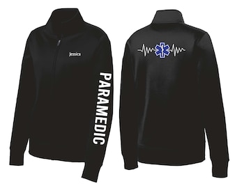 Personalized Paramedic Fleece Jacket: Embroidered EMT Star of Life