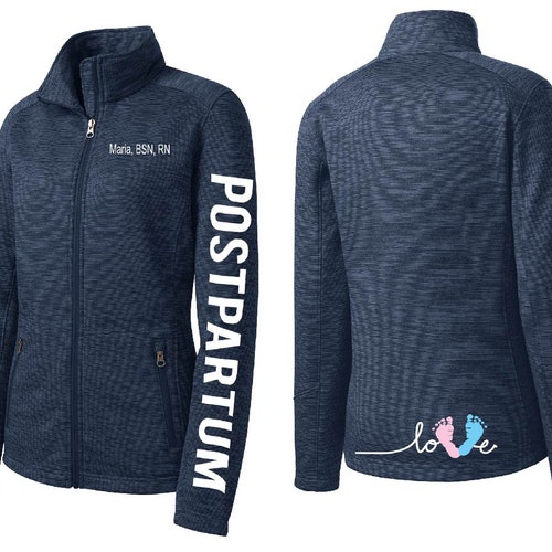 Mother and Baby Jacket Nurse Work Embroidered Feet Script Etsy