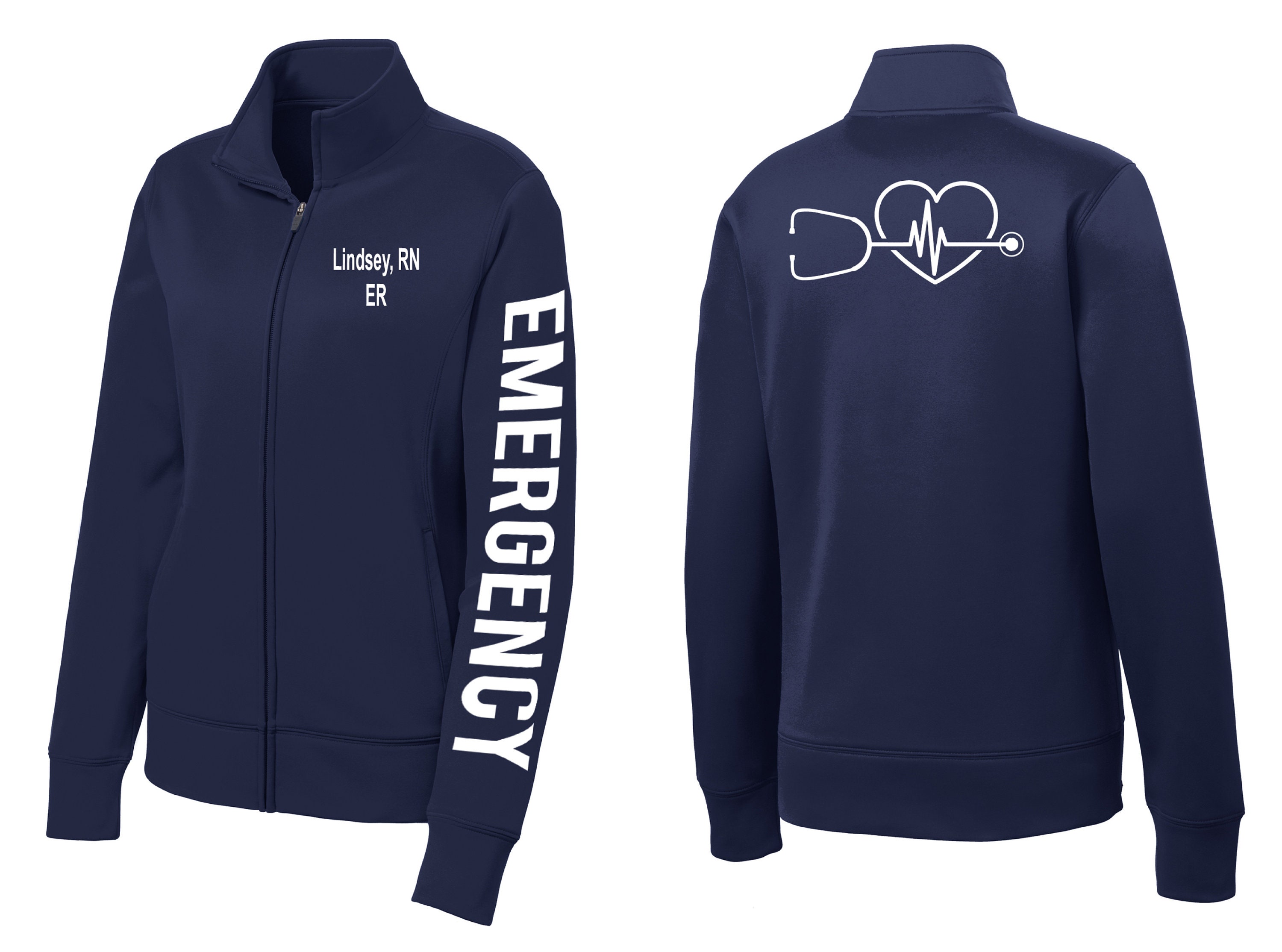 Chaqueta de enfermera registrada / Chaqueta gris y azul de enfermería /  Sudadera RN Zip / Regalos de enfermera / Regalo de graduación de enfermera  / Jersey BSN -  México