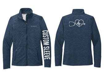Personalized Nurse Fleece Jacket: Embroidered Name, Custom Sleeve