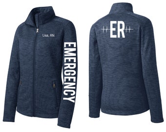 Emergency Nurse Jacket ER Department Nursing Embroidered Custom Personalized ER Tech RN 11