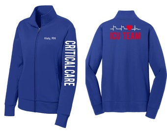 ICU Team Critical Care Intensive ER Nursing Embroidered Custom Personalized Nurse Jacket LST241 71
