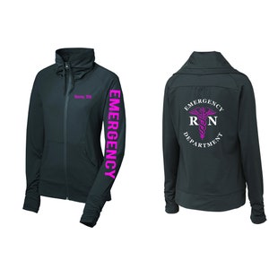 Personalized Emergency Department RN Jacket - Embroidered ER Nurse Outerwear with Caduceus LST852