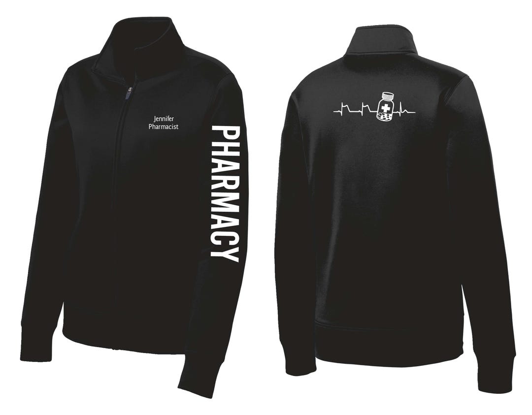 Personalized Pharmacist Jacket Embroidered Zip up For Pharmacy Personalized Pharmacist Jacket Embroidered Zip up For Pharmacy