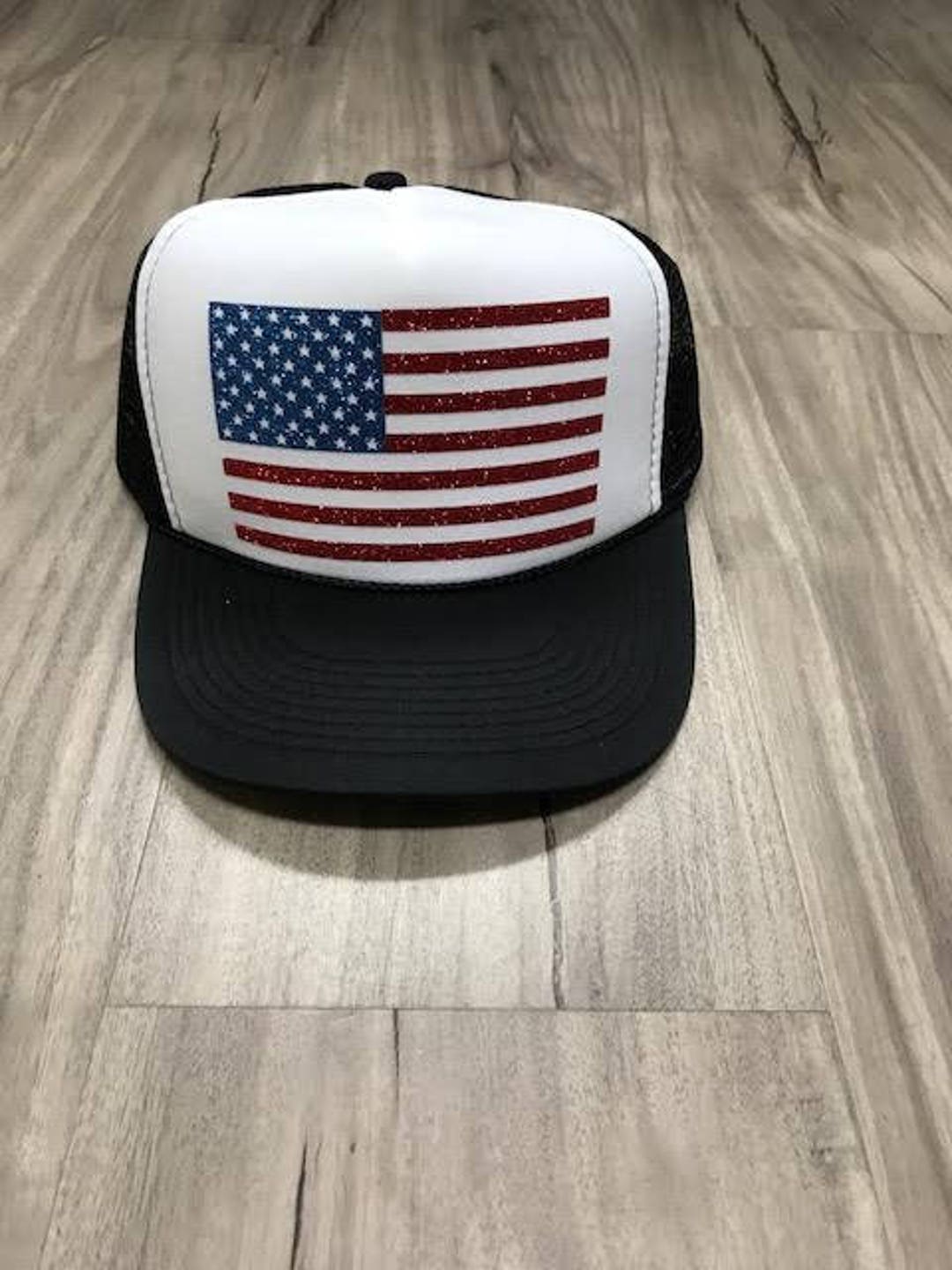 American Flag Trucker Hat Glitter Flag Hat Fourth of July - Etsy