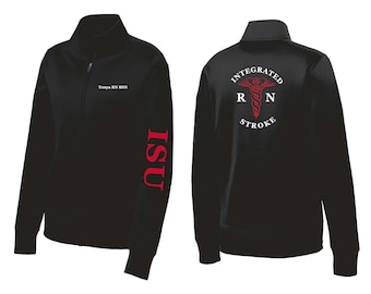 Personalized Stroke Nurse Fleece Jacket: Embroidered RN Gift
