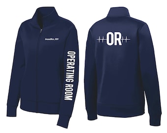 Personalized OR Nurse Fleece Jacket: Embroidered Scrub Team Gift