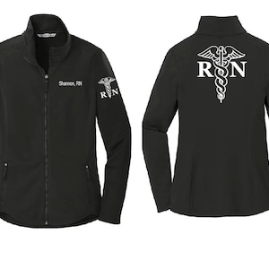 RN Nurse Jacket RN Caduceus Nursing Custom Embroidered Embroidery Dri ...