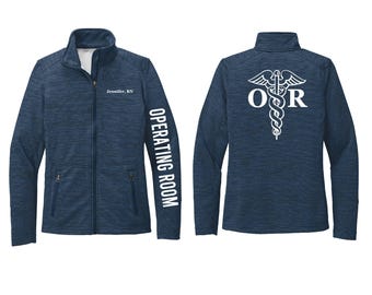 Personalized RN Fleece Jacket: Embroidered Operating Room Nurse Gift