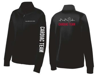Personalized Cardiac Team Fleece Jacket: Embroidered Name, Custom Print Gift