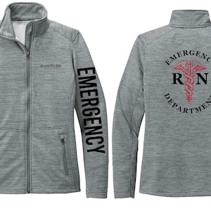 Emergency Department Nurse Jacket RN Cad Nurse Jacket ER Nursing Embroidered Custom Personalized RN Caduceus 08