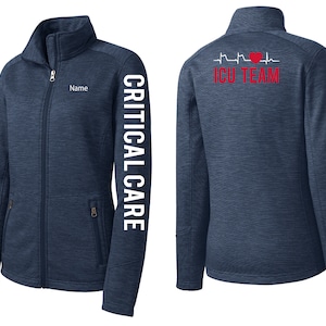 Personalized ICU Critical Care Nursing Jacket - Embroidered Intensive Care Team Workwear for Women