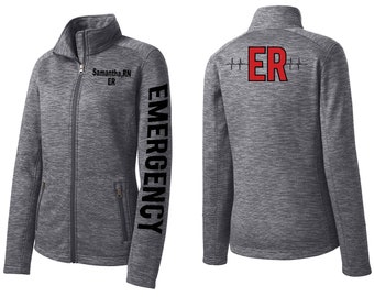 Emergency Nurse Jacket ER Rhythm Department Nursing Embroidered Custom Personalized ER Tech 31