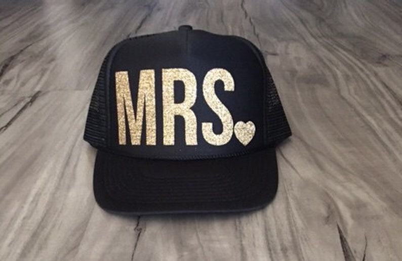 Mrs. Trucker Hat Bride Hat Bridal Gift Wedding Gift Women's Trucker Hat Bachelorette Party Wedding image 1