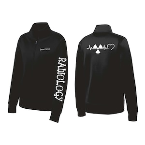Veste zippée personnalisée pour radiologie : cadeau brodé personnalisé pour technologues en radiologie