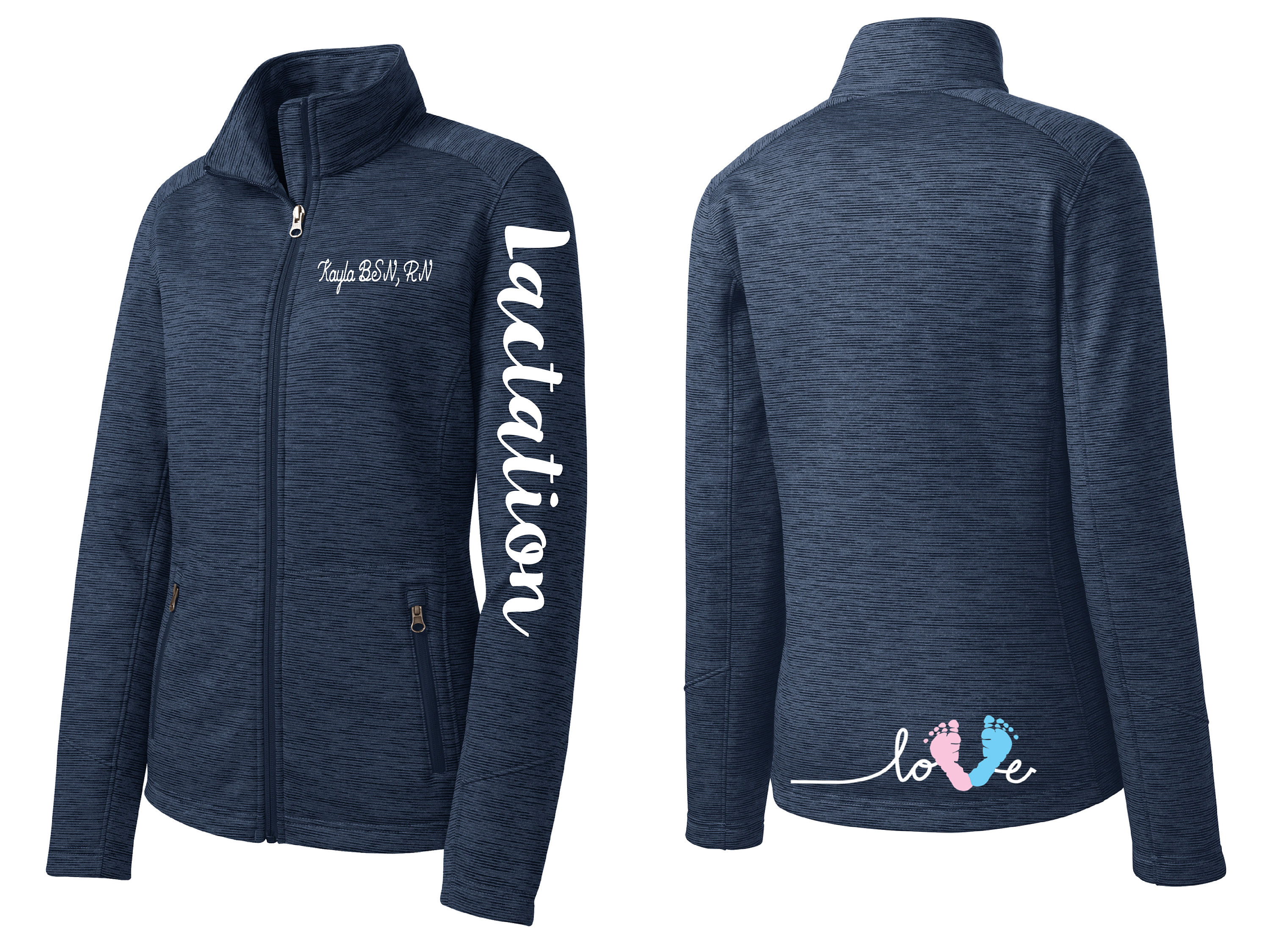 Custom Lactation Nurse Fleece Jacket: Personalized L & D Gift