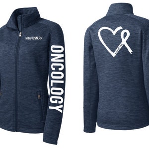 Personalized Oncology Nurse Embroidered Jacket for Women - Hospital Work Uniform Cancer L231