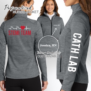 Veste polaire brodée Stemi Team, fermeture éclair médicale personnalisée