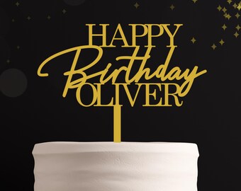 Adorno acrílico personalizado para tarta de cumpleaños, colores personalizados