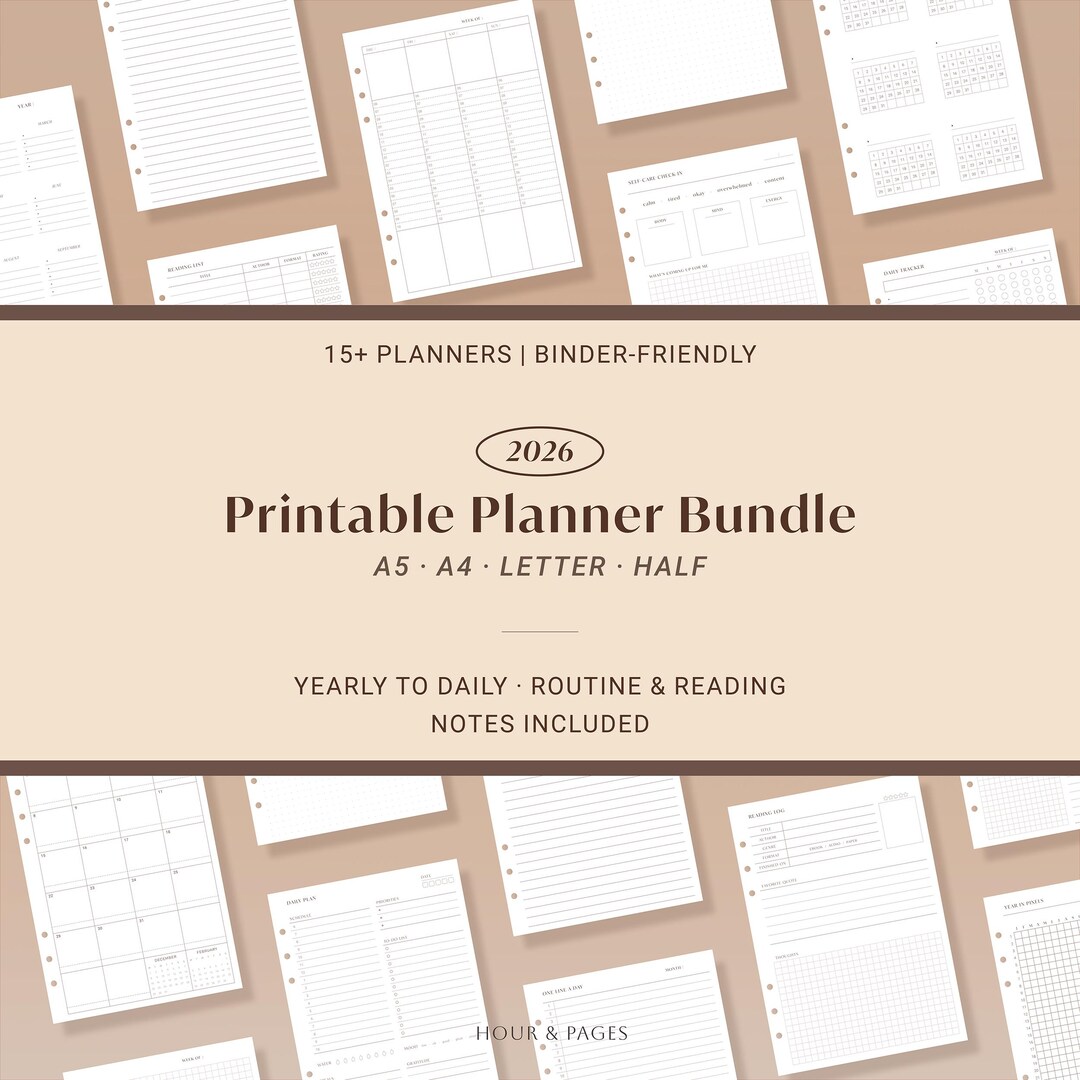 2026 Planner Bundle | Printable Daily, Weekly, Monthly (a5/a4/letter ...