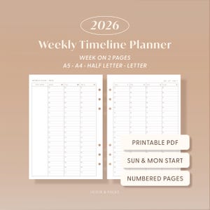 2026 Wochenplaner Minimalistischer Wochenplaner PDF | A5, A4, Letter, Halb