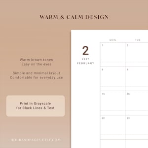 2026 2027 Monthly Planner Printable PDF Dated Calendar Inserts Minimalist Layout | A5 A4 Letter Half image 12