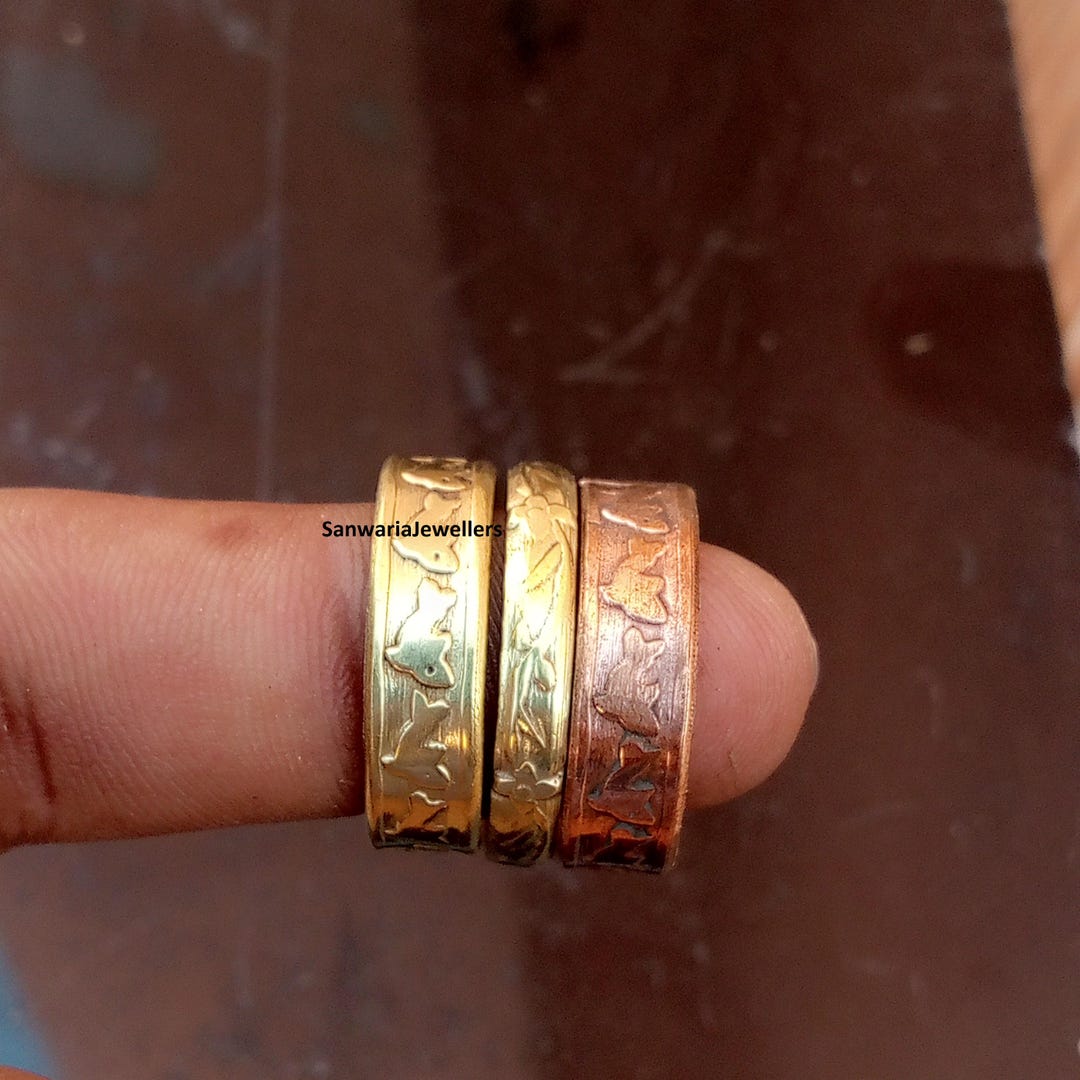 Handmade Brass Stacking Rings: Set of 3 Brass Meditation Bands, Popular ...