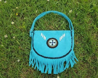 Handmade Suede Leather Shoulder Bag For Woman WBG106