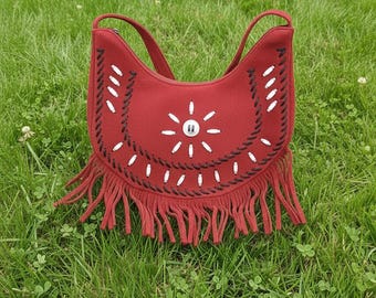 Handmade Suede Leather Shoulder Bag For woman WBG103