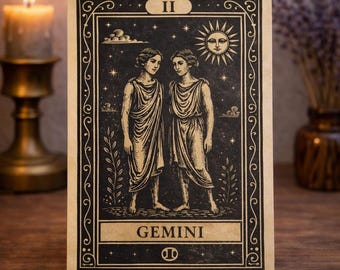 Gemini Wall Art, Gemini Gift, Zodiac Wood Sign