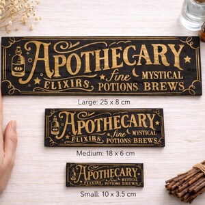 Apothecary Wooden Sign – Witchy & Vintage Wall Decor – Apothecary Decor – Mystical Witchcraft Sign – 3 Sizes Available image 3