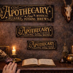 Apothecary Wooden Sign – Witchy & Vintage Wall Decor – Apothecary Decor – Mystical Witchcraft Sign – 3 Sizes Available image 4