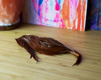 Rooster Feather Saddle - Natural Brown Feathers (100 feathers)