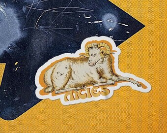 Vintage Illustration Aries Astrology Sticker