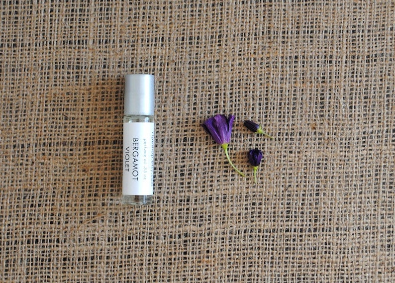 Bergamot Violet Perfume Oil, Roll On Perfume Earl Grey Tea Sweet Fragrance image 2