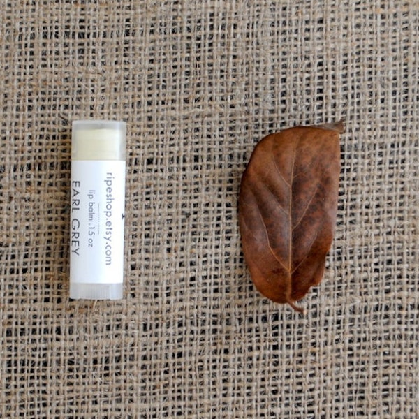 Earl Grey Lip Balm - Beeswax, Cocoa Butter, Almond Oil, All Natural, Autumn, Fall