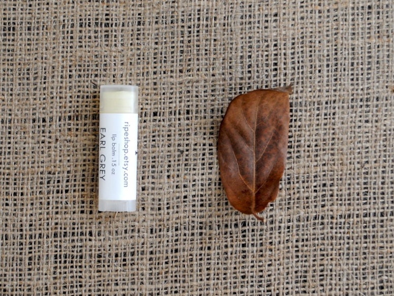 Earl Grey Lip Balm - Beeswax, Cocoa Butter, Almond Oil, All Natural, …