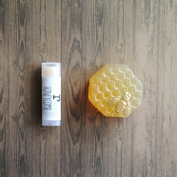 Honeycomb Lip Balm, Beeswax, Honey Lip Butter