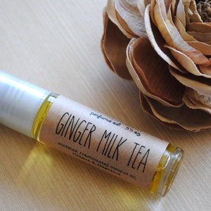 Ginger Milk Tea Perfume Oil, Roll On Perfume Comfort Smell, Spice Perfume image 2