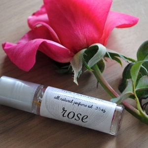 Rose All Natural Perfume Oil with Botanicals, Rose and Rose Petals image 2