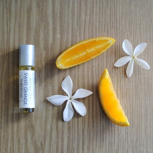 Sweet Orange Tuberose Perfume Oil, Roll On Scent Citrus Floral Fragrance Essential Oil image 1