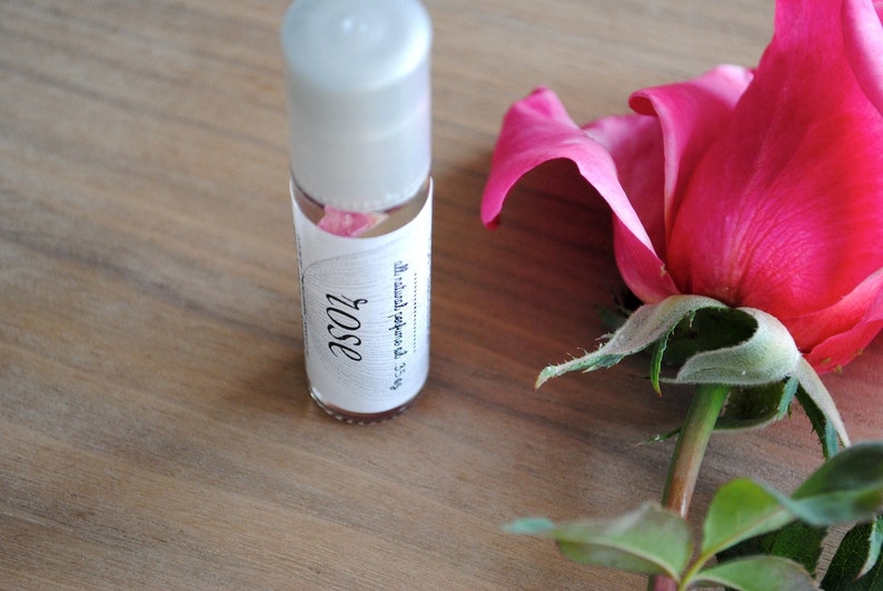 Rose All Natural Perfume Oil with Botanicals, Rose and Rose Petals image 3