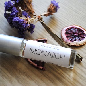 Monarch Perfume Oil, Butterfly, Spring Perfume, Peony, Jasmine, Orchid image 2