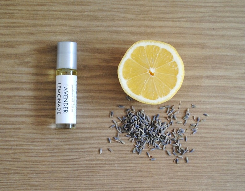 Lavender Lemonade Perfume Oil, Roll On Scent Lemon Citrus Floral Fragrance Essential Oil image 1