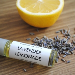 Lavender Lemonade Perfume Oil, Roll On Scent Lemon Citrus Floral Fragrance Essential Oil image 3