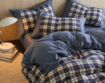 Blue Plaid Duvet Cover Set - British Checkered Bedding