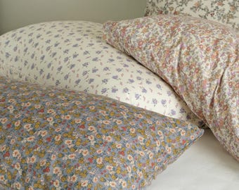 Zestaw poszewek na poduszki z motywem kwiatowym, poszewki na poduszki w stylu vintage Cottagecore, miękka bawełniana poszewka na poduszkę z motywem kwiatowym, estetyczna pościel, wystrój w stylu francuskim